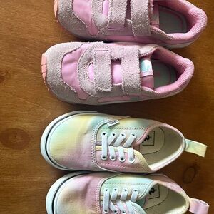 Puma Pink Velcro Kids  and multicolored vans